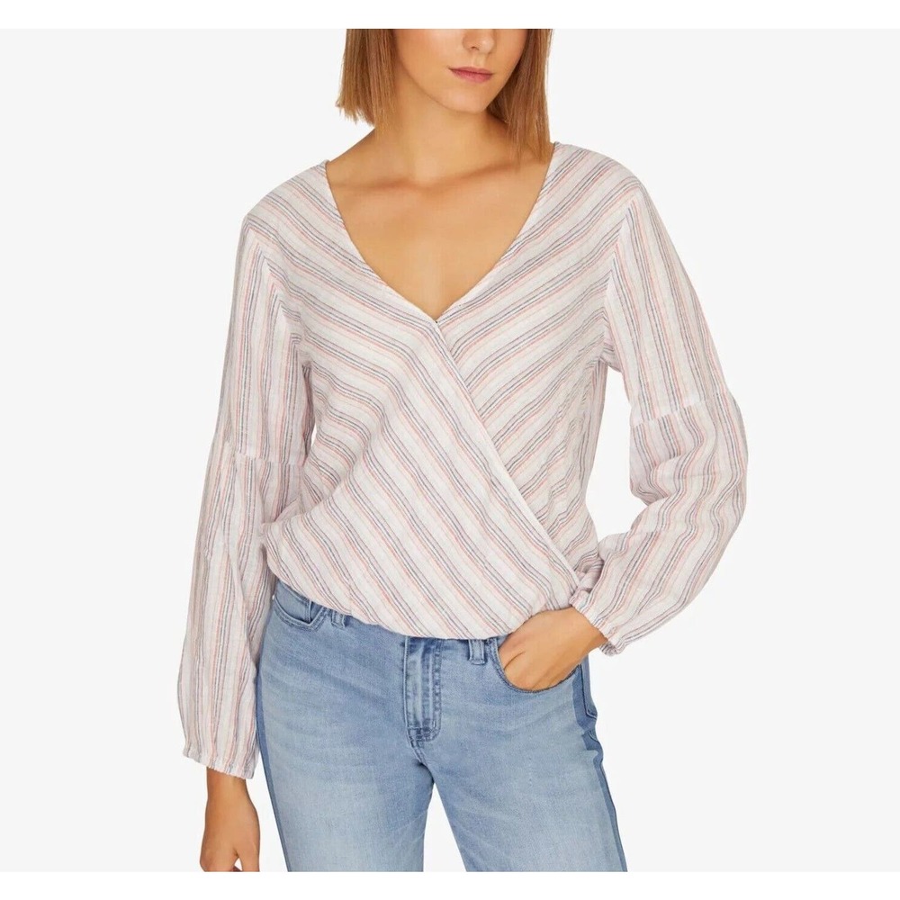 Sanctuary Sand‎ Dune Stripe Surplice Faux Wrap Top